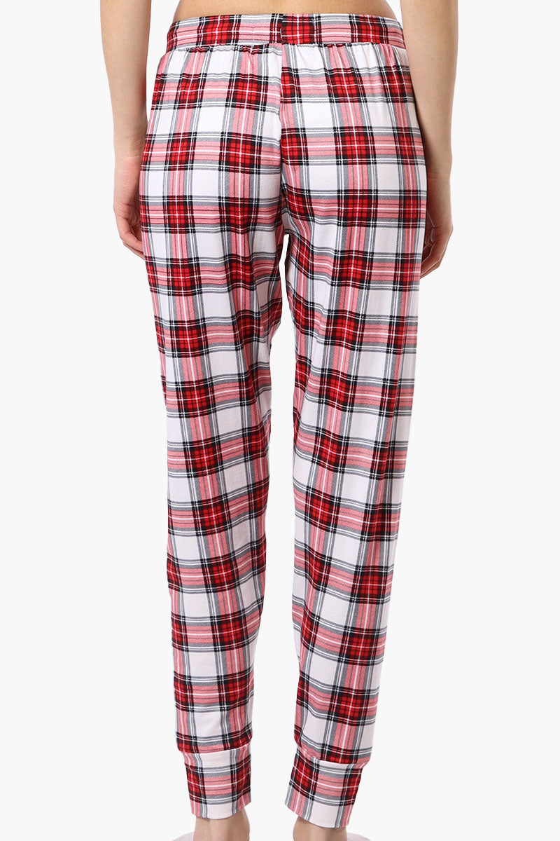 Canada Weather Gear Plaid Tie Waist Pajama Bottoms - Red - Womens Pajamas - Fairweather