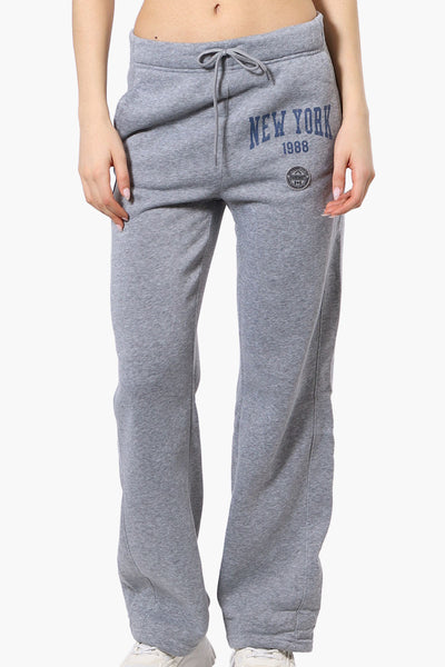 Fahrenheit New York Print Fleece Sweatpants - Grey - Womens Joggers & Sweatpants - Fairweather