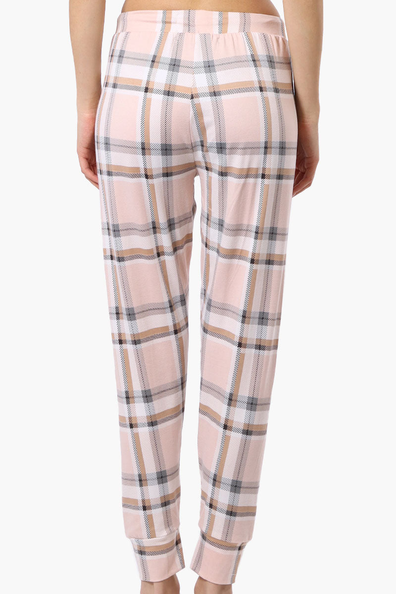 Canada Weather Gear Plaid Tie Waist Pajama Bottoms - Blush - Womens Pajamas - Fairweather