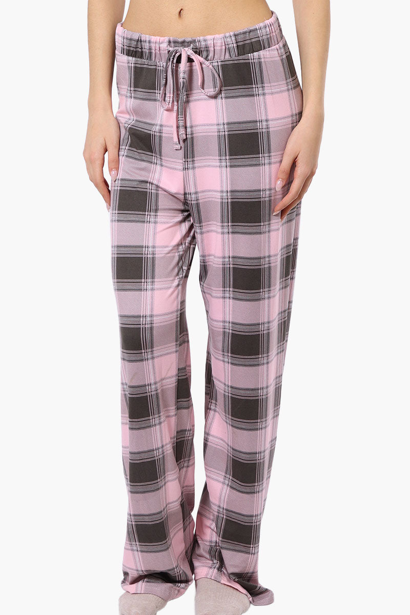 Canada Weather Gear Plaid Wide Leg Pajama Bottoms - Pink - Womens Pajamas - Fairweather