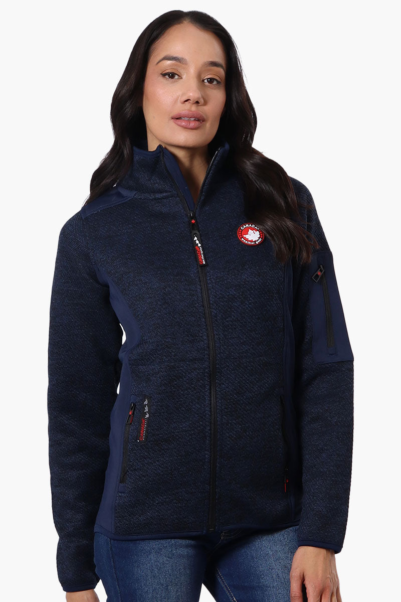 Canada Weather Gear Zip Up Sleeve Pocket Fleece Lightweight Jacket - Navy - Womens Lightweight Jackets - Fairweather