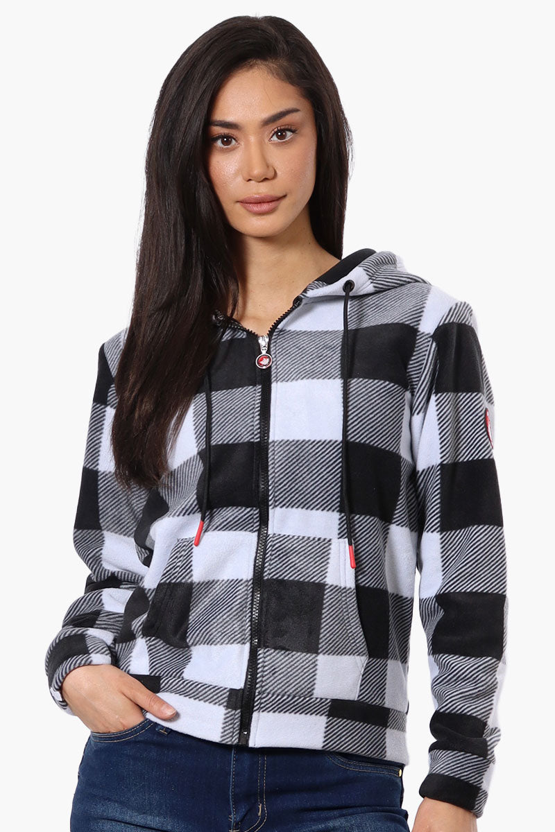 Canada Weather Gear Plaid Fleece Hoodie - Black - Womens Hoodies & Sweatshirts - Fairweather