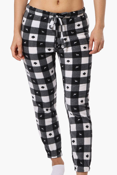 Canada Weather Gear Plaid Fleece Pajama Bottoms - Black - Womens Pajamas - Fairweather