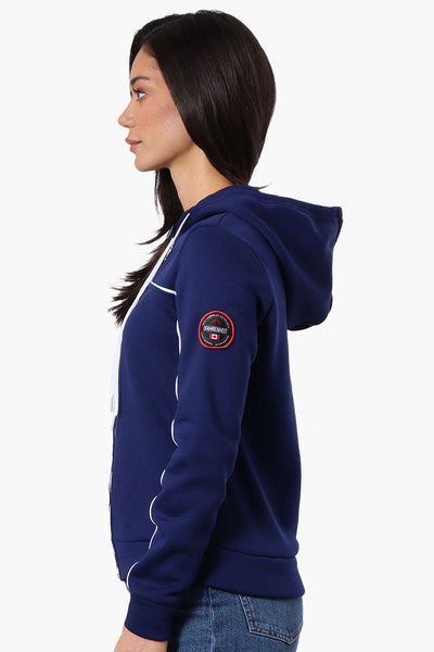 Fahrenheit Piping Detail Zip Up Hoodie - Navy - Womens Hoodies & Sweatshirts - Fairweather