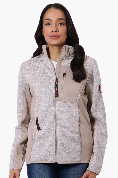 Canada Weather Gear Zip Up Chest Pocket Fleece Lightweight Jacket - Beige - Womens Lightweight Jackets - Fairweather