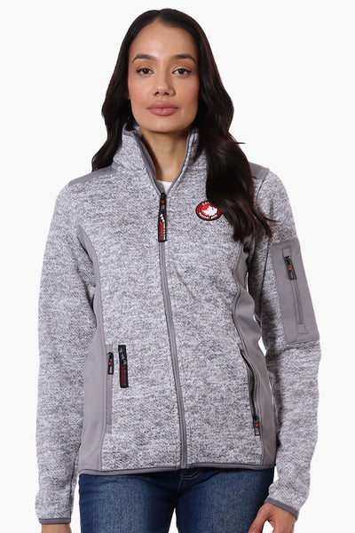 Canada Weather Gear Zip Up Sleeve Pocket Fleece Lightweight Jacket - Grey - Womens Lightweight Jackets - Fairweather