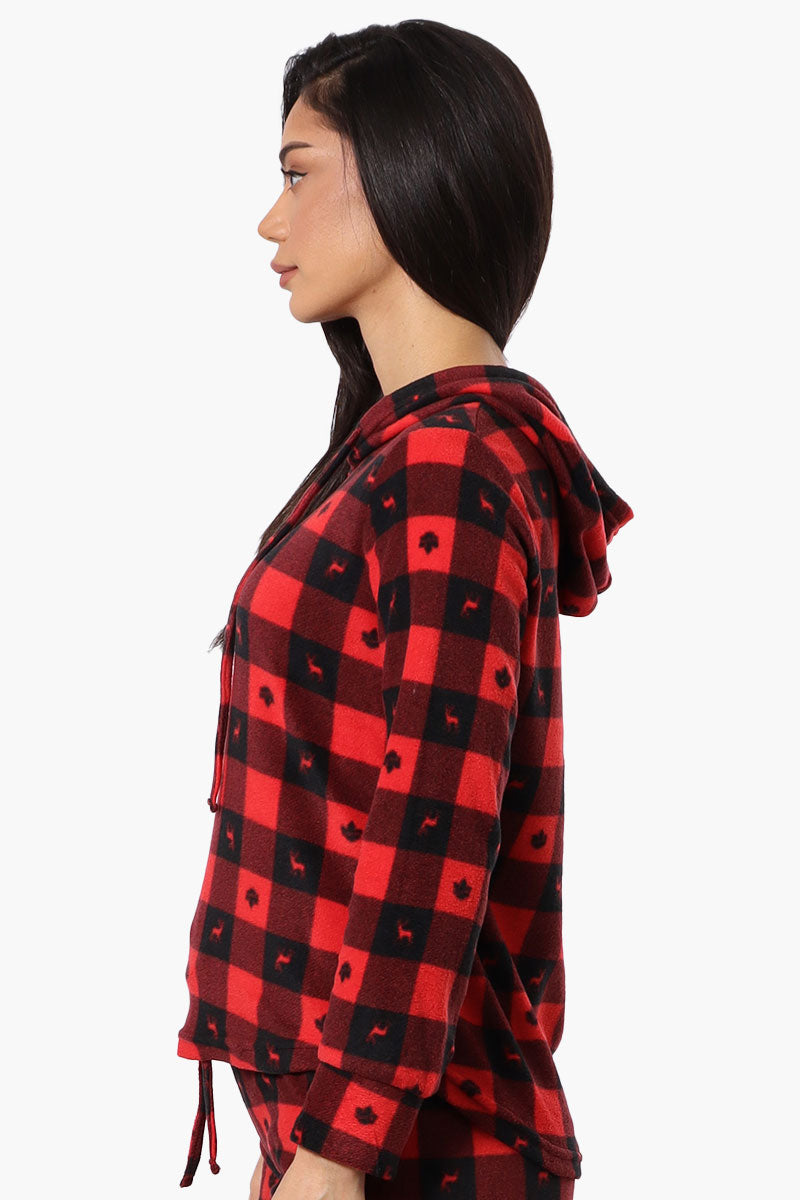 Canada Weather Gear Plaid Hooded Pajama Top - Red - Womens Pajamas - Fairweather