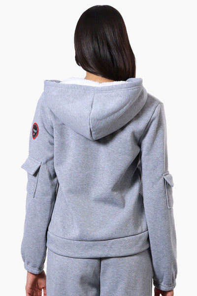 Fahrenheit Sherpa Lined Hood Zip Up Hoodie - Grey - Womens Hoodies & Sweatshirts - Fairweather