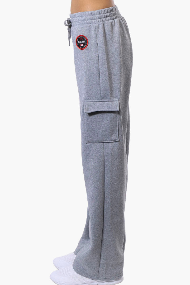 Fahrenheit Fleece Wide Leg Cargo Sweatpants - Grey - Womens Joggers & Sweatpants - Fairweather