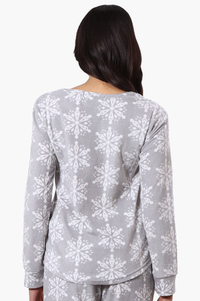 Canada Weather Gear Snowflake Pattern Pajama Top - Grey - Womens Pajamas - Fairweather