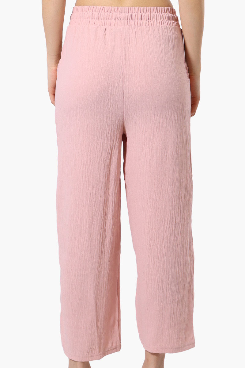 Urbanology Tie Waist Culotte Pants - Pink - Womens Pants - Fairweather