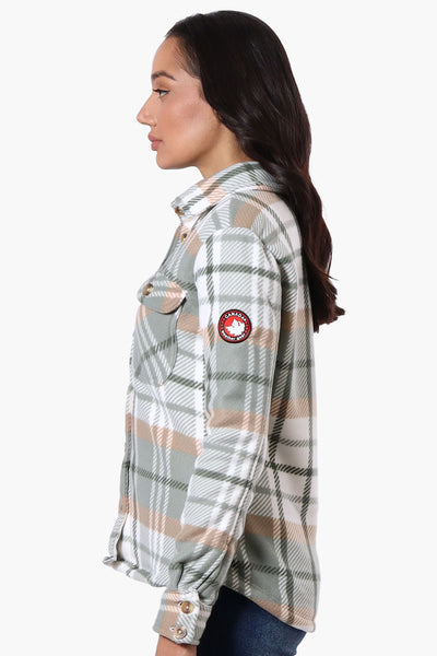 Canada Weather Gear Plaid Fleece Button Up Lightweight Jacket - Mint - Womens Lightweight Jackets - Fairweather