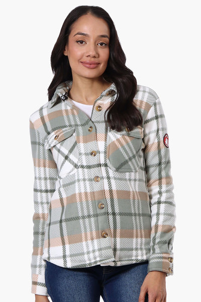 Canada Weather Gear Plaid Fleece Button Up Lightweight Jacket - Mint - Womens Lightweight Jackets - Fairweather