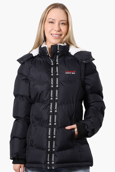 Canada Weather Gear Zip Off Sleeve Bomber Jacket - Navy - Womens Bomber Jackets - Fairweather