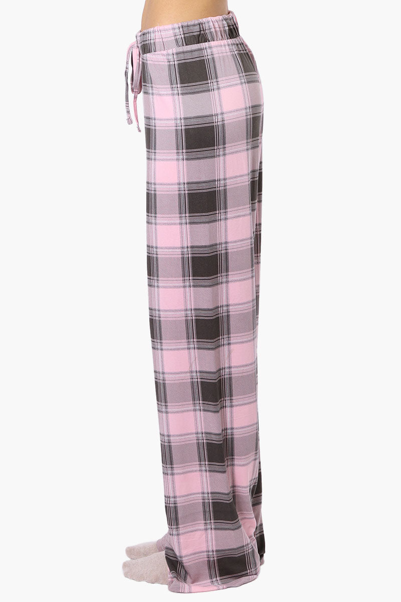 Canada Weather Gear Plaid Wide Leg Pajama Bottoms - Pink - Womens Pajamas - Fairweather