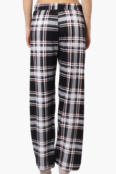 Canada Weather Gear Plaid Wide Leg Pajama Bottoms - Black - Womens Pajamas - Fairweather