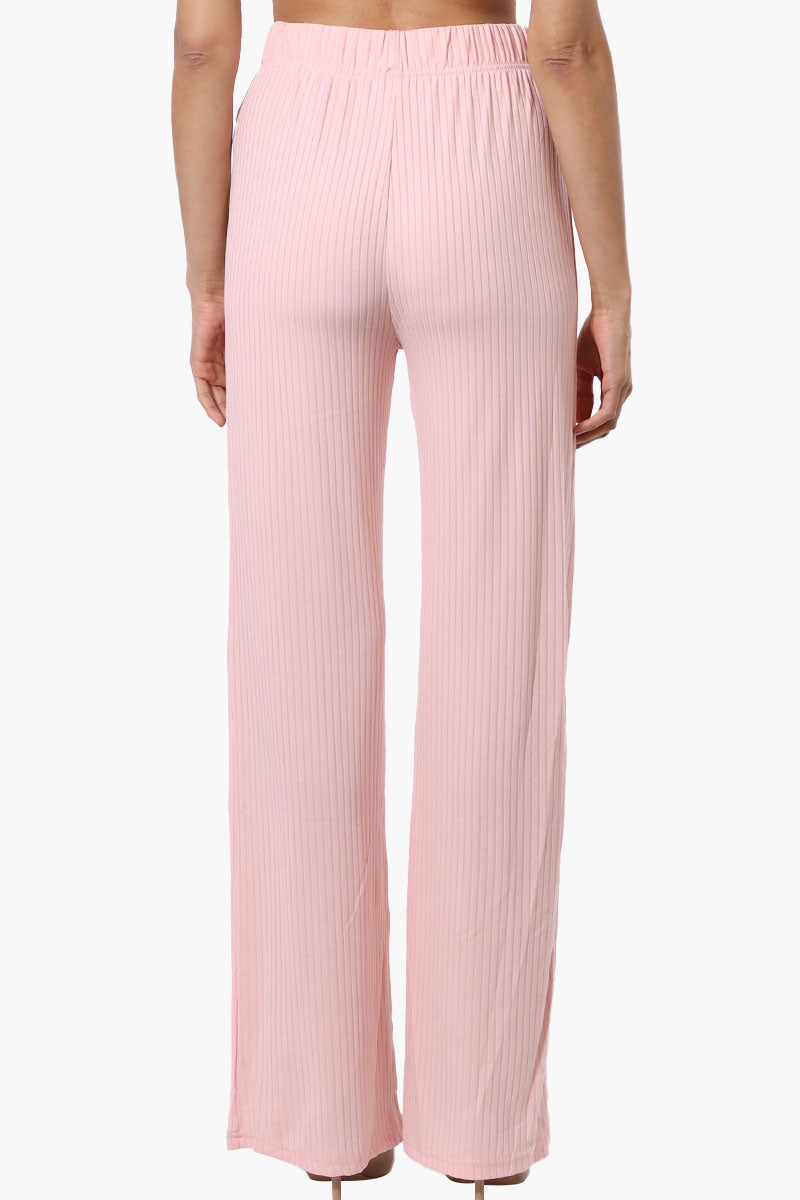 Majora Ribbed Wide Leg Pants - Pink - Womens Pants - Fairweather