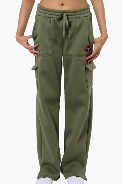 Fahrenheit Fleece Tie Waist Cargo Sweatpants - Olive - Womens Joggers & Sweatpants - Fairweather