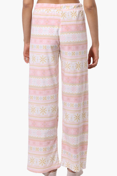 Canada Weather Gear Festive Pattern Wide Leg Pajama Pants - Blush - Womens Pajamas - Fairweather