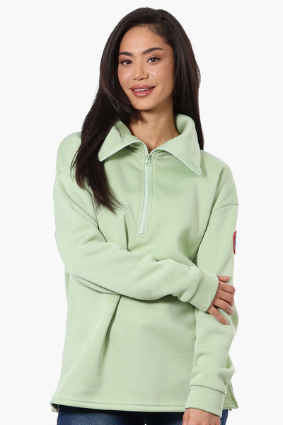 Fahrenheit Basic 1/4 Zip Pullover Sweater - Green - Womens Pullover Sweaters - Fairweather