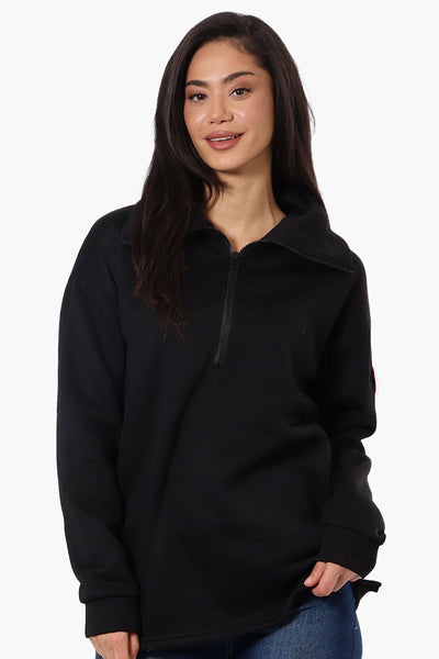 Fahrenheit Basic 1/4 Zip Pullover Sweater - Black - Womens Pullover Sweaters - Fairweather