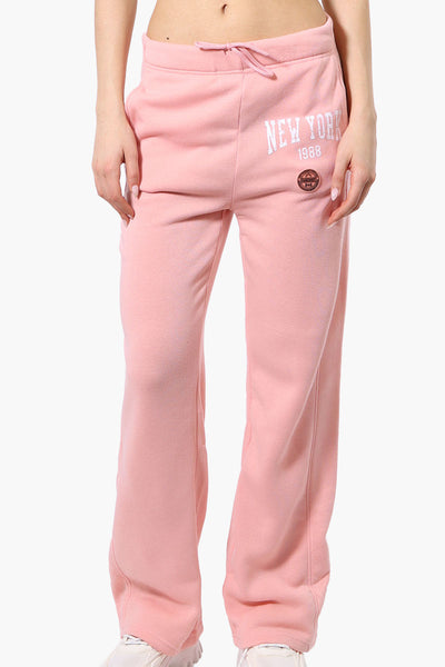 Fahrenheit New York Print Fleece Sweatpants - Pink - Womens Joggers & Sweatpants - Fairweather