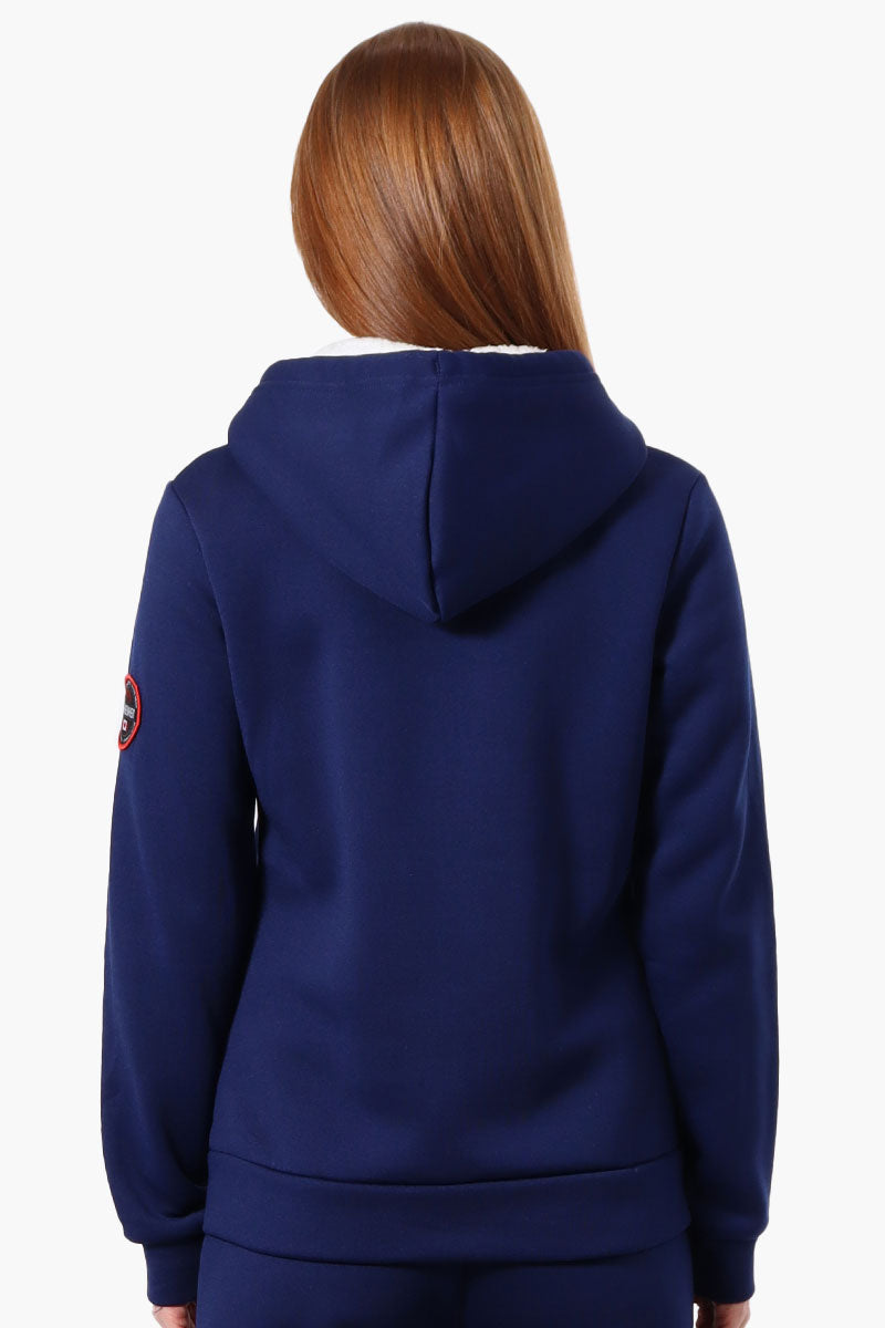 Fahrenheit Fleece Lined Brooklyn Print Hoodie - Navy - Womens Hoodies & Sweatshirts - Fairweather