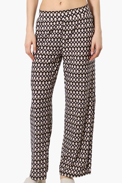 International INC Company Patterned Wide Leg Pants - Black - Womens Pants - Fairweather