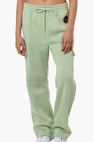 Fahrenheit Fleece Wide Leg Cargo Sweatpants - Green - Womens Joggers & Sweatpants - Fairweather