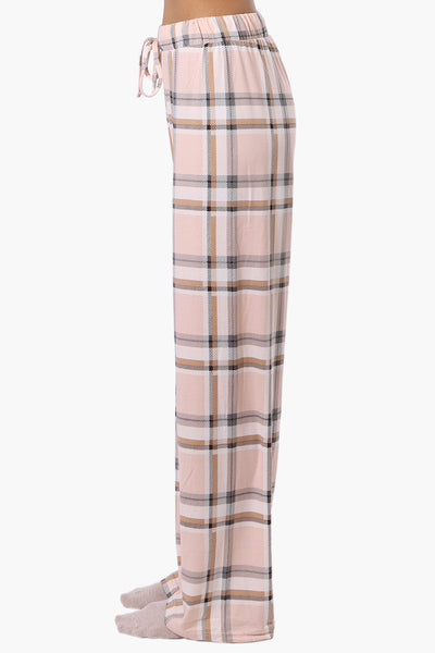 Canada Weather Gear Plaid Wide Leg Pajama Pants - Peach - Womens Pajamas - Fairweather