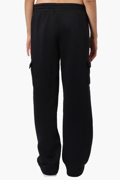 Fahrenheit Fleece Wide Leg Cargo Sweatpants - Black - Womens Joggers & Sweatpants - Fairweather