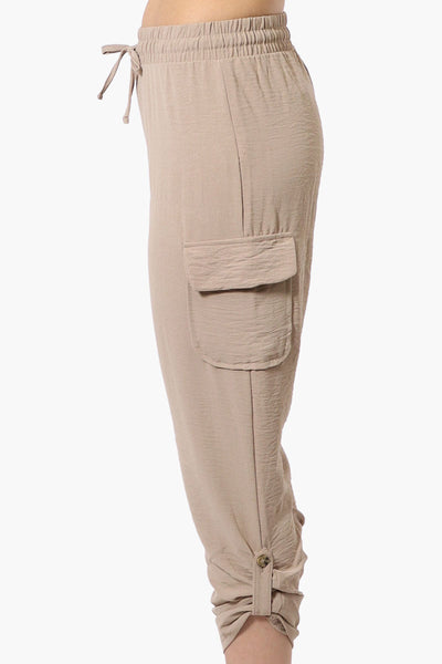 Urbanology Tie Waist Cargo Pocket Pants - Cream - Womens Pants - Fairweather