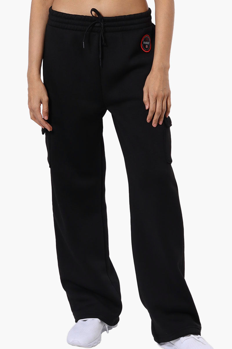 Fahrenheit Fleece Wide Leg Cargo Sweatpants - Black - Womens Joggers & Sweatpants - Fairweather