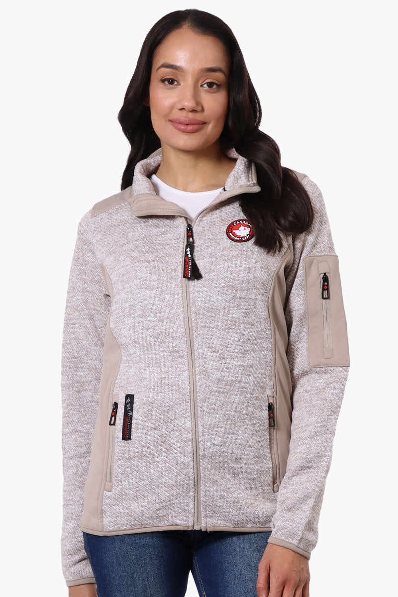 Canada Weather Gear Zip Up Sleeve Pocket Fleece Lightweight Jacket - Beige - Womens Lightweight Jackets - Fairweather