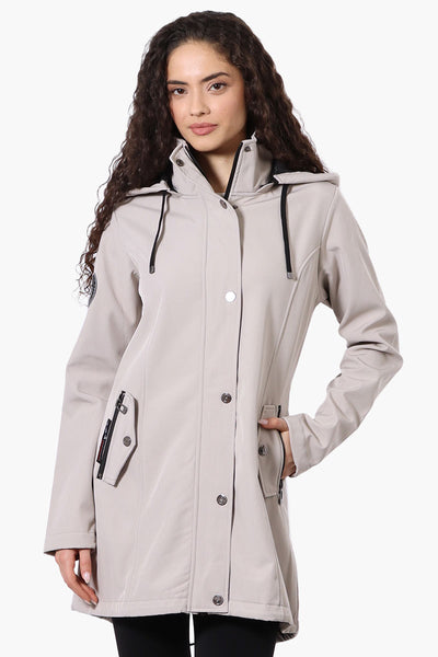 Canada Weather Gear Hooded Soft Shell Lightweight Jacket - Grey - Womens Lightweight Jackets - Fairweather