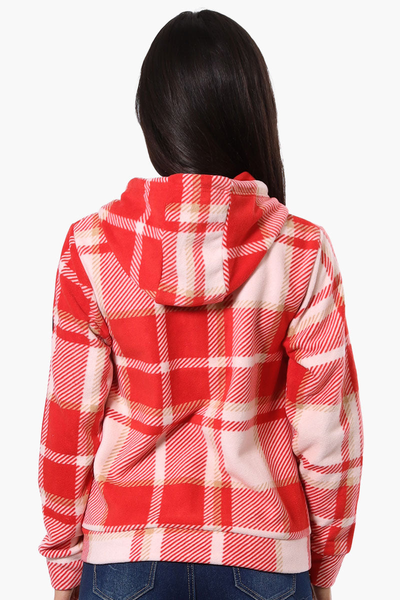 Canada Weather Gear Plaid Fleece Hoodie - Red - Womens Hoodies & Sweatshirts - Fairweather