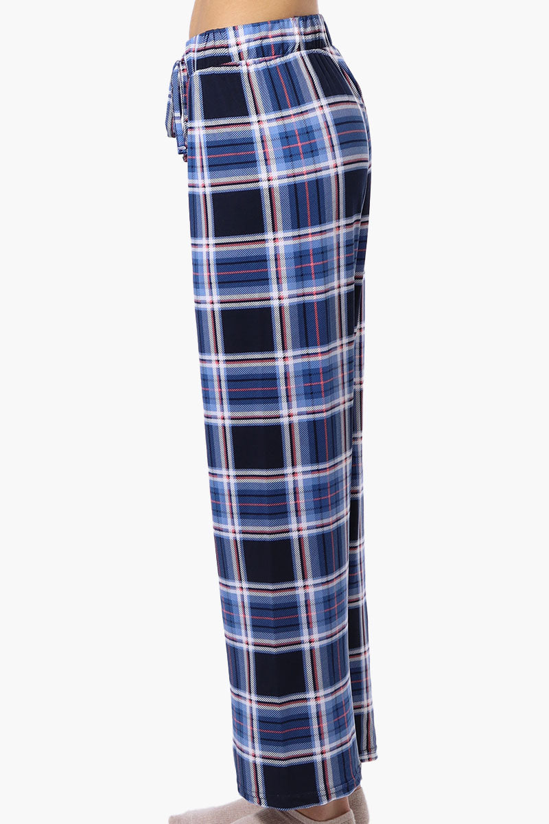 Canada Weather Gear Plaid Wide Leg Pajama Bottoms - Blue - Womens Pajamas - Fairweather