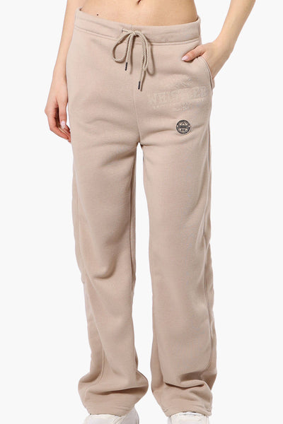 Fahrenheit Whistler Print Fleece Sweatpants - Beige - Womens Joggers & Sweatpants - Fairweather