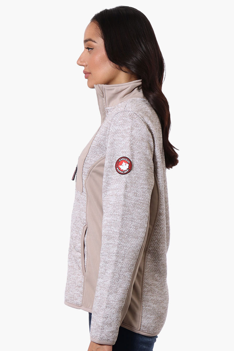 Canada Weather Gear Zip Up Chest Pocket Fleece Lightweight Jacket - Beige - Womens Lightweight Jackets - Fairweather