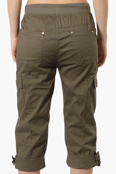 Canada Weather Gear Tie Waist Cargo Capris - Olive - Womens Shorts & Capris - Fairweather