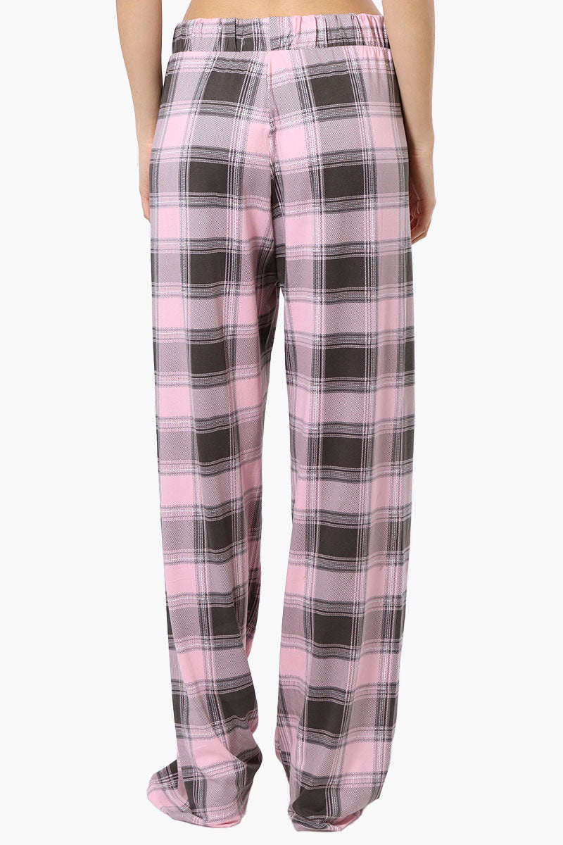 Canada Weather Gear Plaid Wide Leg Pajama Bottoms - Pink - Womens Pajamas - Fairweather