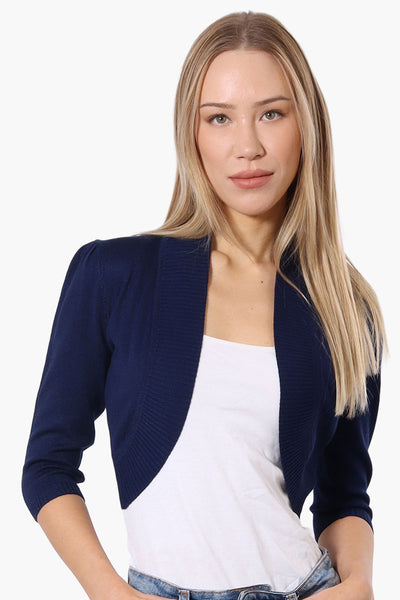 Impress 3/4 Sleeve Open Shrug Cardigan - Navy - Womens Cardigans - Fairweather