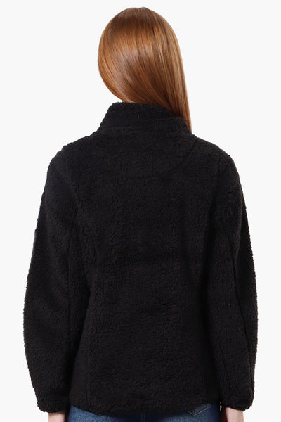 Canada Weather Gear 1/4 Zip Sherpa Pullover Sweater - Black - Womens Pullover Sweaters - Fairweather