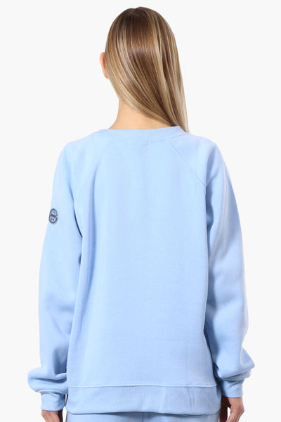 Fahrenheit London Print Fleece Crewneck Sweatshirt - Blue - Womens Hoodies & Sweatshirts - Fairweather