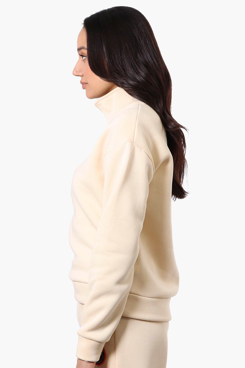 Fahrenheit 1/4 Zip Basic Sweatshirt - Cream - Womens Hoodies & Sweatshirts - Fairweather