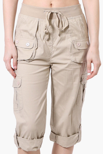 Canada Weather Gear Tie Waist Cargo Capris - Beige - Womens Shorts & Capris - Fairweather