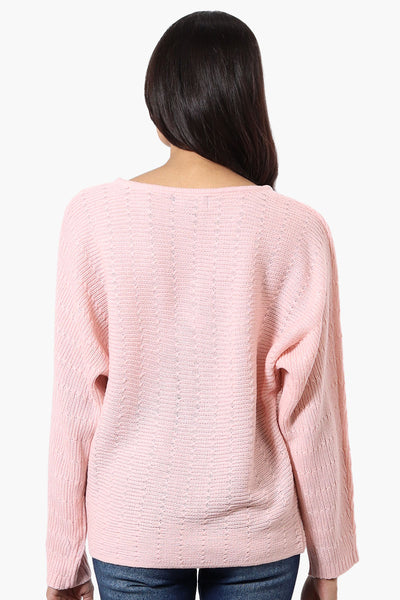 International INC Company Cable Knit Boat Neck Pullover Sweater - Pink - Womens Pullover Sweaters - Fairweather