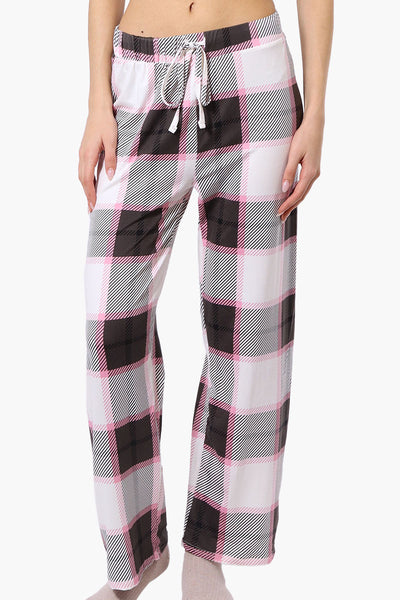 Canada Weather Gear Plaid Wide Leg Pajama Bottoms - White - Womens Pajamas - Fairweather