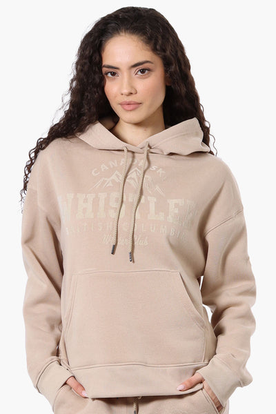 Fahrenheit Oversized Whistler Print Hoodie - Beige - Womens Hoodies & Sweatshirts - Fairweather