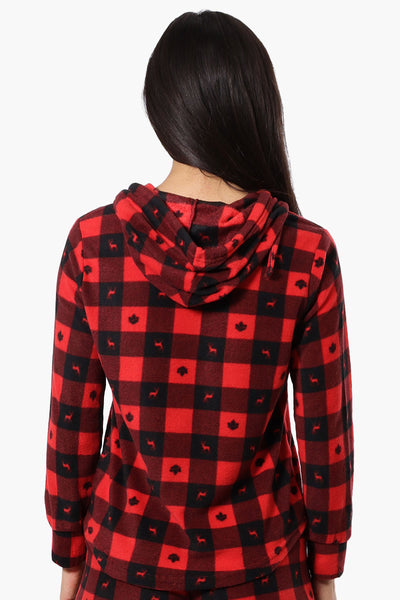 Canada Weather Gear Plaid Hooded Pajama Top - Red - Womens Pajamas - Fairweather